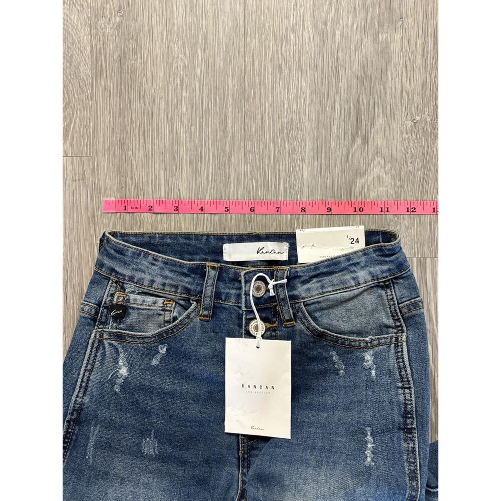 KanCan Distressed Denim Blue Jeans Size 1/24 New With Tags - Picture 11 of 12